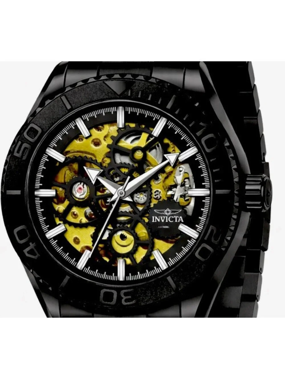 Invicta Objet D Art Glyph Automatic Men's Watch Skeleton Dial-43mm, Black 69761